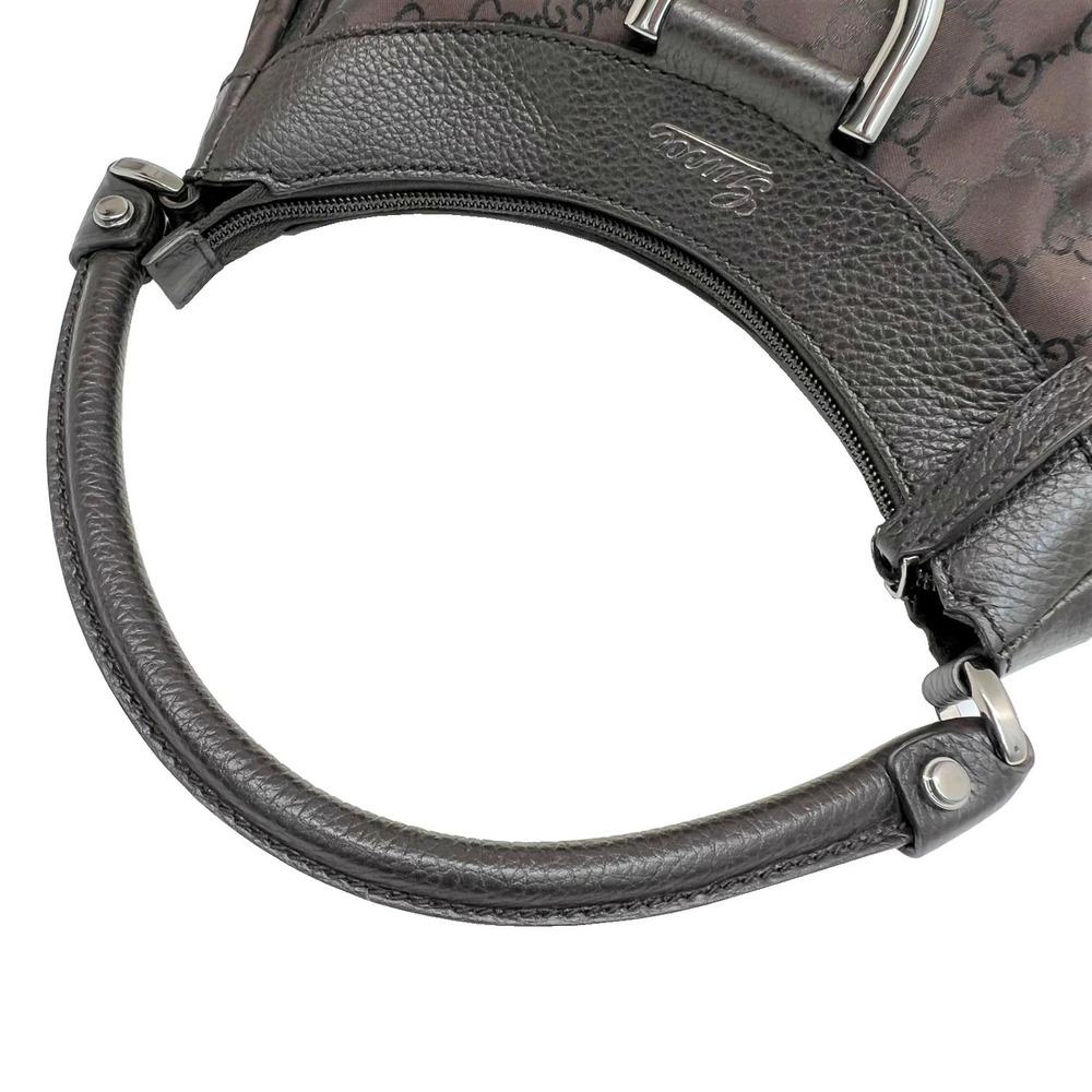 GUCCI GG Appie One Shoulder Hobo Bag Handbag Leather Brown - Picture 10 of 11